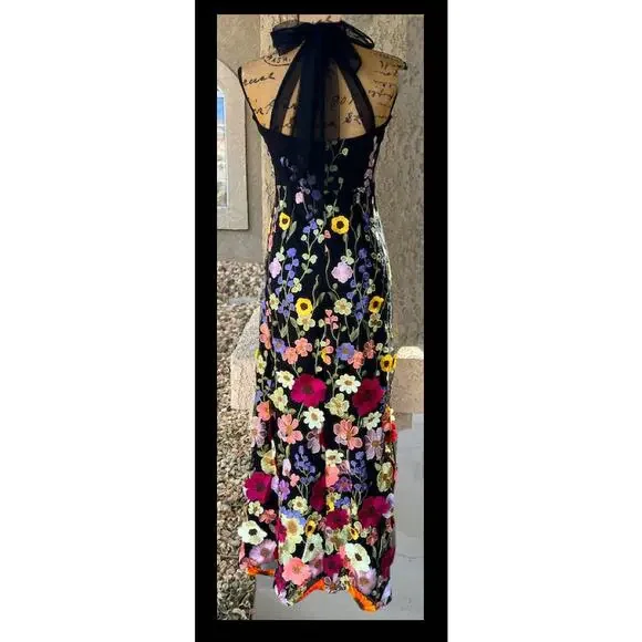 thriving poise black 3d floral embroidered tie strap maxi dress Ppsnabha Kohls Black Floral Dress Thriving Poise Black 3D Floral  Embroidered Tie-Strap Maxi Dress